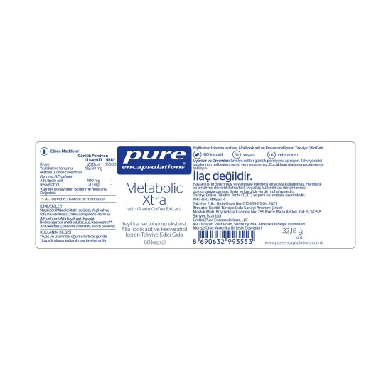 Metabolic Xtra with Green Coffee Extract | Pure Encapsulations® Ürün Görseli