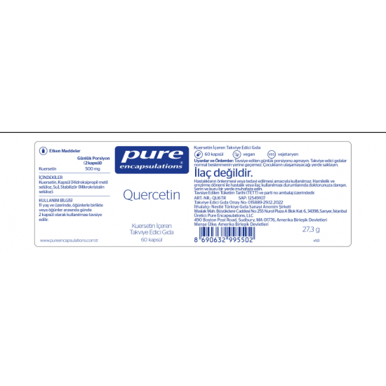 Quercetin | Pure Encapsulations® Quercetin | Pure Encapsulations® - Özel Takviyeler