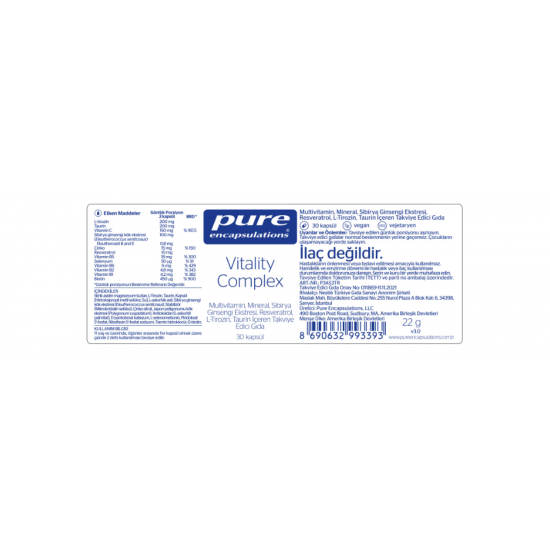 Vitality Complex | Pure Encapsulations® - Multivitaminler