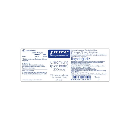 Chromium Picolinate | Pure Encapsulations® Ürün Resmi Chromium Picolinate | Pure Encapsulations® Ürün Görseli