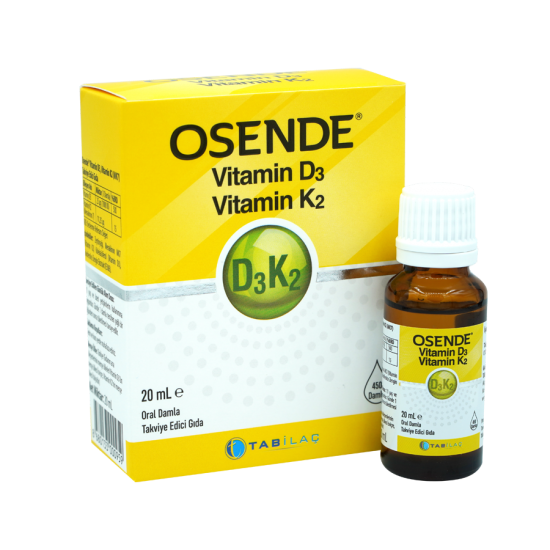 Osende® Vitamin D3 ve Vitamin K2 (MK7) Takviye Edici Gıda Osende® Vitamin D3 ve Vitamin K2 (MK7) Takviye Edici Gıda - Vitaminler