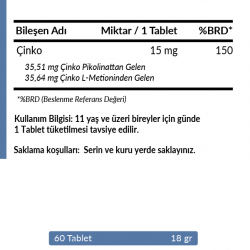 Q Natura Series Çinko - 60 Tablet